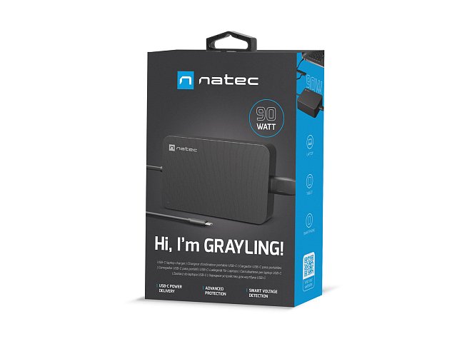 Nabíječka Natec GRAYLING 90W USB-C pro notebooky, tablety, smartphony