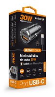 Aligator mini nabíječka do auta Power Delivery 30W,USB-C + USB-A, USB-C kabel pro iPhone/iPad Aligator mini nabíječka do auta Power Delivery 30W,USB-C + USB-A, USB-C kabel pro iPhone/iPad