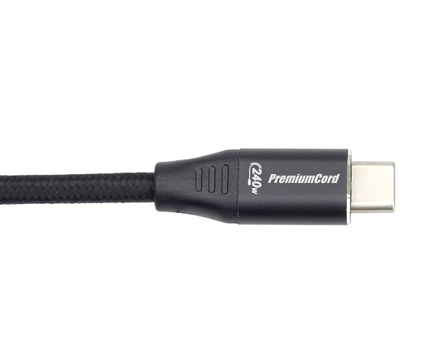 PremiumCord Kabel USB-C M/M, 240W 480 MBps, 0,5m