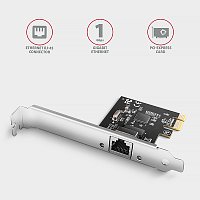 AXAGON PCEE-GRL, PCIe síťová karta - 1x Gigabit Ethernet port (RJ-45), Realtek 8111L, vč. LP