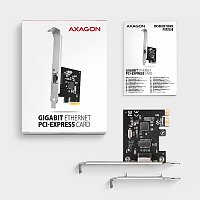 AXAGON PCEE-GRL, PCIe síťová karta - 1x Gigabit Ethernet port (RJ-45), Realtek 8111L, vč. LP