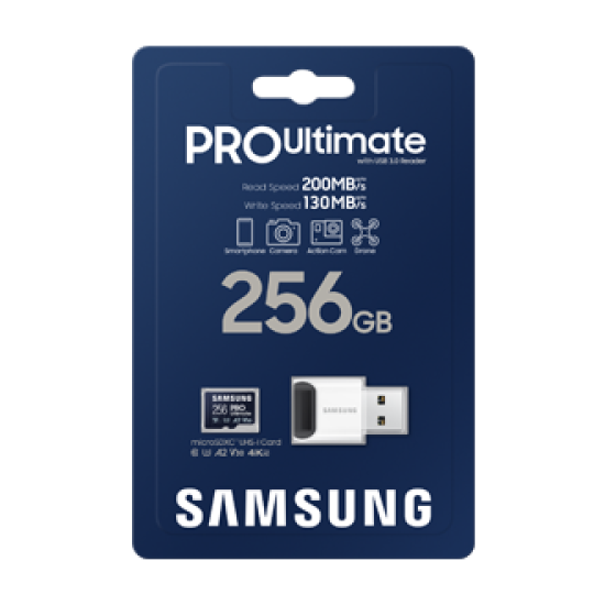 Samsung micro SDXC 256GB PRO Ultimate +USB adaptér