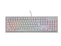 Genesis herní mechanická klávesnice THOR 303/RGB/Outemu Peach Silent/Drátová USB/US layout/Bílá