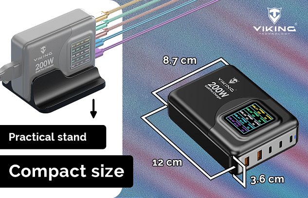 Viking USB GaN charger 200W PD PRO