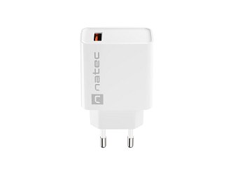 Universální nabíječka Natec RIBERA 18W 1X USB-A, bílá