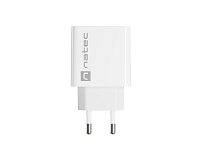 Universální nabíječka Natec RIBERA 18W 1X USB-A, bílá