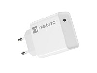 Universální nabíječka Natec RIBERA 20W 1X USB-C, bílá