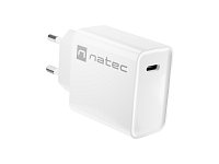 Universální nabíječka Natec RIBERA 20W 1X USB-C, bílá