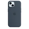 iPhone 15+ Silicone Case with MS - Storm Blue
