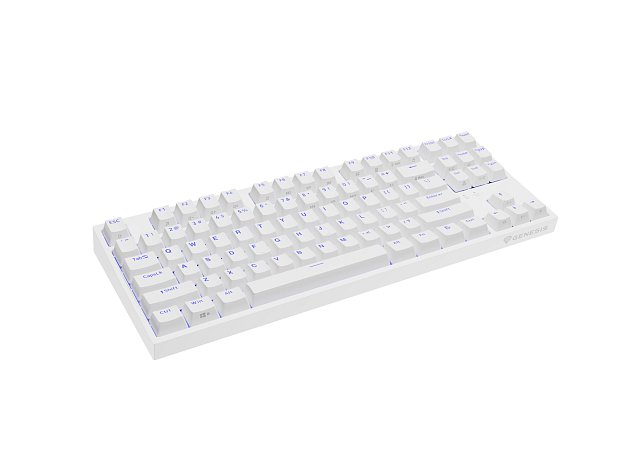 Genesis herní mechanická klávesnice THOR 404/RGB/Gateron Yellow Pro/Drátová USB/US layout/Bílá