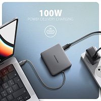 AXAGON HMC-5HL USB 5Gbps hub, 2x USB-A, HDMI 4k/60Hz, RJ-45 GLAN, PD 100W, kabel USB-C 20cm