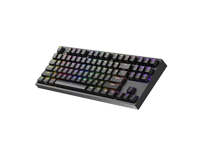 Genesis herní mechanická klávesnice THOR 404/RGB/Gateron Yellow Pro/Drátová USB/US layout/Černá