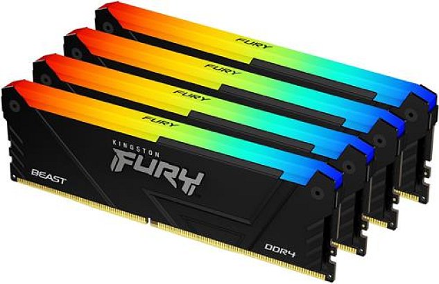 128GB DDR4-3600MHz CL18 FURY Beast RGB, 4x32GB