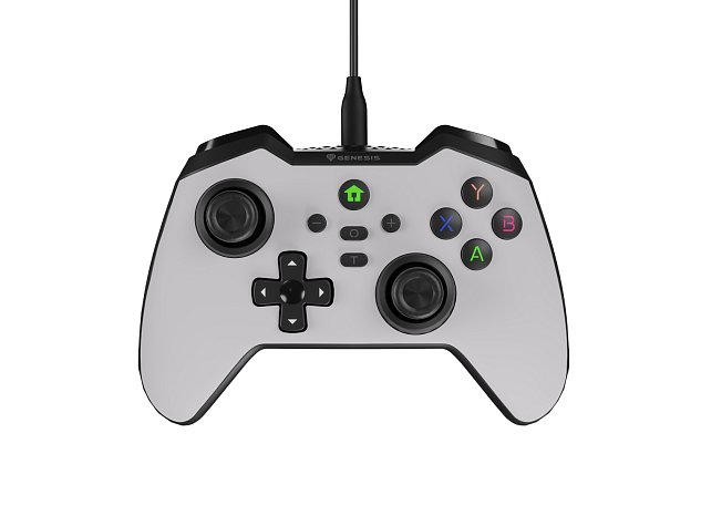 Drátový gamepad Genesis MANGAN 300, pro PC/Switch/Mobil, bílý