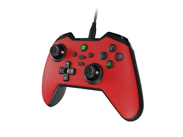 Drátový gamepad Genesis MANGAN 300, pro PC/Switch/Mobil, červený