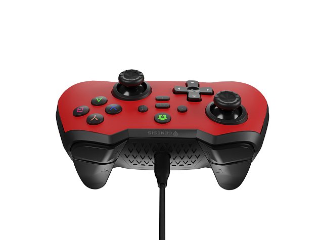 Drátový gamepad Genesis MANGAN 300, pro PC/Switch/Mobil, červený