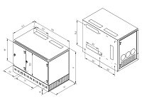 19' rozv.nást.12U/900x540mm+2U,server vpravo,černý