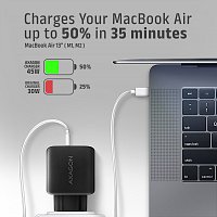 AXAGON ACU-PQ45 GaN nabíječka do sítě 45W, 2x port (USB-A + USB-C), PD3.0/PPS/QC4+/SFC 2.0/AFC/Apple