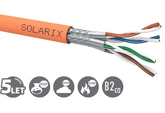 Instalační kabel Solarix CAT7A SSTP LSOHFR B2ca-s1,d1,a1 500m/cívka SXKD-7A-1200-SSTP-LSOHFR-B2ca