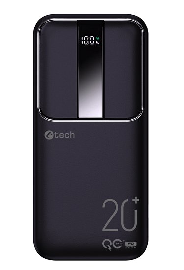 Powerbanka C-tech 20000mAh, Li-Pol, 22,5W, USB-C/USB-A/micro USB
