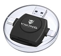 VIKING ČTEČKA PAMĚŤOVÝCH KARET V4 USB3.0 4V1 černá VIKING ČTEČKA PAMĚŤOVÝCH KARET V4 USB3.0 4V1 černá