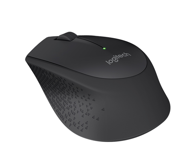 Logitech M280/Ergonomická/Optická/Pro praváky/1 000 DPI/Bezdrátová USB/Černá