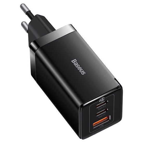 Baseus CCGP120201 GaN5 Pro Quick Nabíječka USB-A + 2x USB-C 65W Black