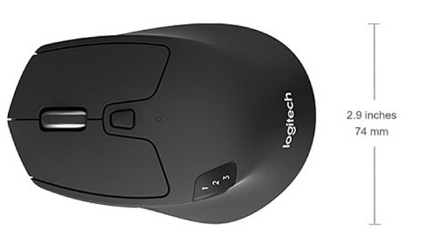 Logitech M720/Ergonomická/Optická/Pro praváky/1 000 DPI/Bezdrátová Bluetooth/Černá