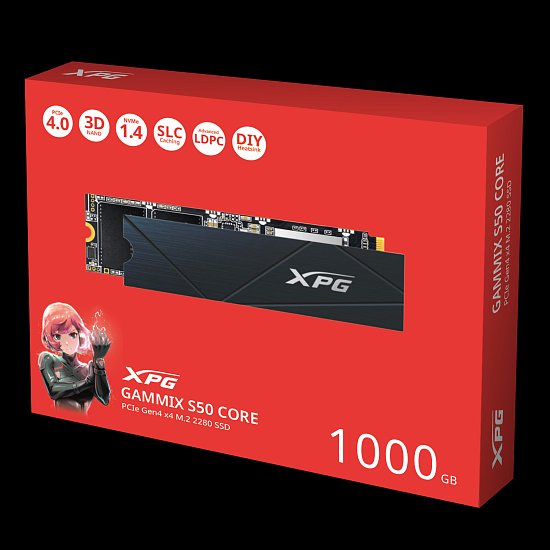 ADATA XPG GAMMIX S50 CORE/1TB/SSD/M.2 NVMe/Černá/Heatsink/3R