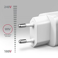 AXAGON ACU-PD20W, nabíječka do sítě 20W, 1x port USB-C, PD3.0/PPS/QC4+/AFC/Apple, bílá