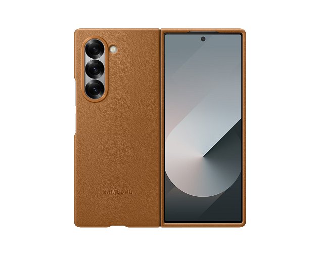 Samsung Ochranný kryt z veganské kůže pro Fold 6 Brown