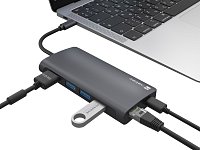 Natec multiport adaptér FOWLER 2 3X USB 3.0 HUB, HDMI 4K, USB-C, RJ45, SD, MICRO SD