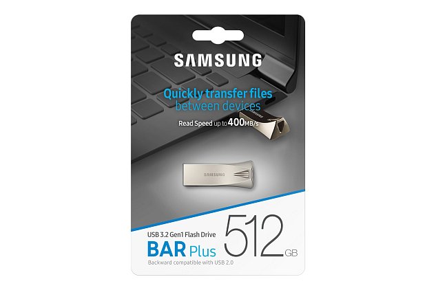 Samsung BAR Plus/512GB/USB 3.2/USB-A/Champagne Silver