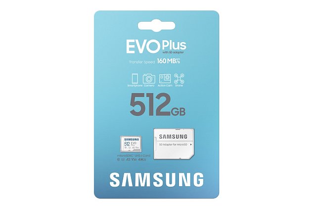 Samsung EVO Plus/micro SDXC/512GB/UHS-I U3 / Class 10/+ Adaptér/Bílá