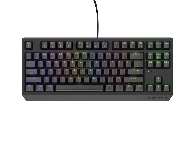 Genesis herní klávesnice THOR 230/TKL/RGB/Outemu Brown/Drátová USB/US layout/Černá