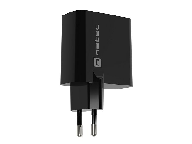 Univerzální USB nabíječka Natec RIBERA GaN 45W, 1X USB-A, 1X USB-C, černá