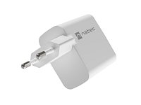 Univerzální USB nabíječka Natec RIBERA GaN 45W, 1X USB-A, 1X USB-C, bílá