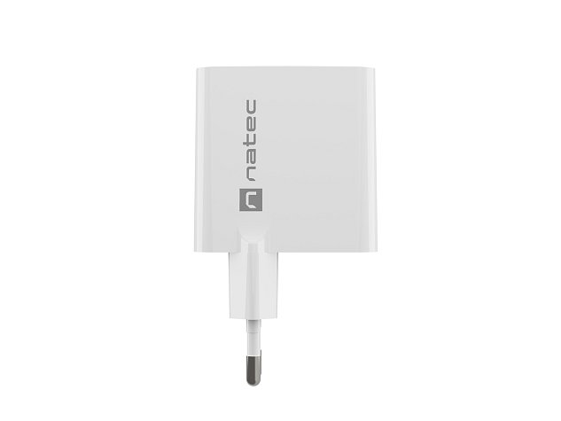 Univerzální USB nabíječka Natec RIBERA GaN 45W, 1X USB-A, 1X USB-C, bílá