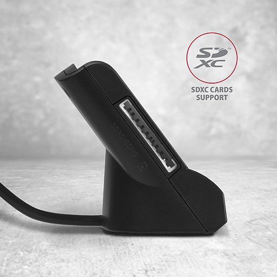 AXAGON CRE-SM2, USB-A StandReader 4-slot čtečka Smart card (eObčanka) + SD/microSD/SIM, kabel 1.3 m