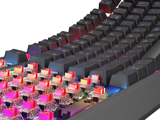 GENESIS herní klávesnice THOR 230/TKL/RGB/Outemu Red/Bezdrátová USB + Bluetooth/US layout/Černá