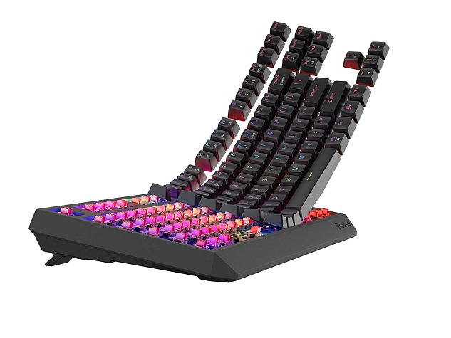 GENESIS herní klávesnice THOR 230/TKL/RGB/Outemu Red/Bezdrátová USB + Bluetooth/US layout/Černá