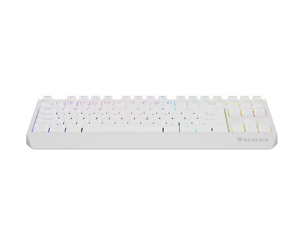 GENESIS herní klávesnice THOR 230/TKL/RGB/Outemu Red/Bezdrátová USB + Bluetooth/US layout/Bílá