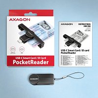 AXAGON CRE-SMPC, USB-C PocketReader čtečka kontaktních karet Smart card (eObčanka, eID klient)