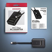 AXAGON ADM2-CM USB-C 10Gbps - M.2 NVMe & SATA SSD adaptér, kabel USB-C 10cm