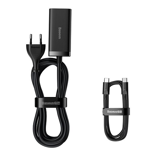 Baseus Rychlonabíječka do sítě GaN3, 2x USB-A, 2x USB-C 100W černá