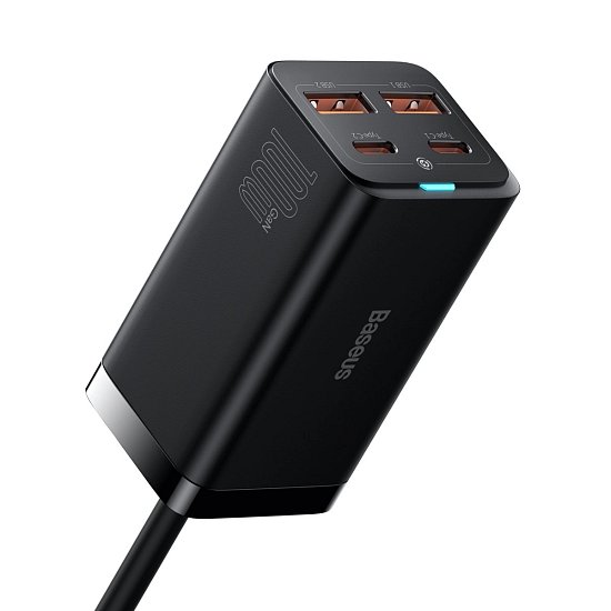 Baseus Rychlonabíječka do sítě GaN3, 2x USB-A, 2x USB-C 100W černá