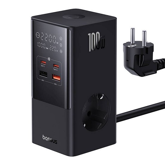 Nabíjecí stanice Baseus PowerCombo Tower 100W EU černá