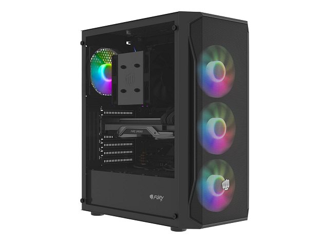 PC skříň Fury SHOBO/Midi Tower/Transpar./Černá