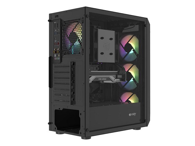 PC skříň Fury SHOBO/Midi Tower/Transpar./Černá