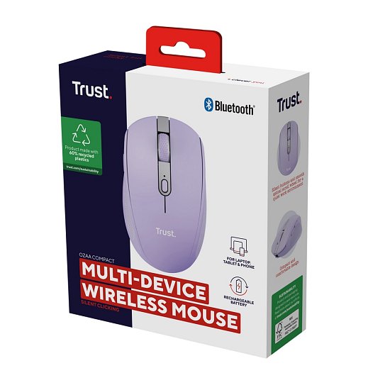 TRUST OZAA COMPACT WIRELESS MOUSE PURPLE